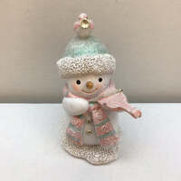 CHLOES GARDEN 9CM SNOWMAN WITH VIOLIN FIGURINE