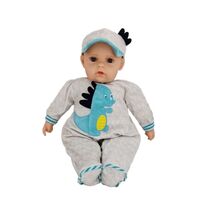 COTTON CANDY BABY DOLL JAMES WITH DINOSAUR ROMPER SOFT BODY 50CM