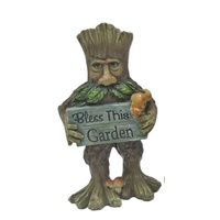 COTTON CANDY TREE MAN WITH BLESS THIS GARDEN SIGN