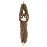 COTTON CANDY JG324 HANGING MONKEY GEORGE DARK BROWN PLUSH