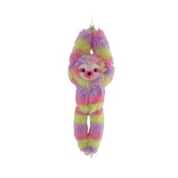 COTTON CANDY SLP37 HANGING SLOTH SUNSHINE PINK AND YELLOW PLUSH