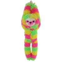 COTTON CANDY SLP44  HANGING SLOTH CAMILA PINK, GREEN AND YELLOW PLUSH