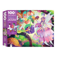 CHILDRENS SPARKLY FAIRY GARDEN 100 PIECE JIGSAW PUZZLE