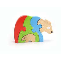 KAPER KIDZ WOODEN STACKING JIGSAW PUZZLE BEAR & BABY