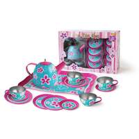 KAPER KIDZ TIN TEA SET RETRO FLOWER 15PC