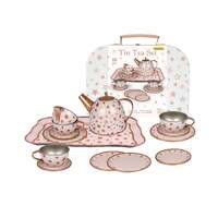 KAPER KIDS TIN TEA SET IN CARRY CASE 15PC GOLD STARS