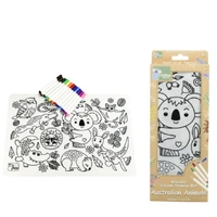 KOALA DREAM REUSABLE SILICONE DRAWING MAT AUSTRALIAN ANIMALS INCLUDES 12 MARKERS