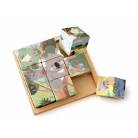 KOALA DREAM WT383 BUSH BUDDIES AUSSIE ANIMALS WOODEN CUBE PUZZLE 9PC