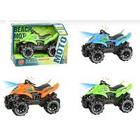 BEACH MOTORCYCLE QUAD BIKE WITH LIGHTS AND SOUNDS BLUE DIECAST VEHICLE