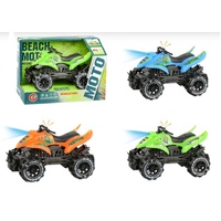 BEACH MOTORCYCLE QUAD BIKE WITH LIGHTS AND SOUNDS GREEN DIECAST VEHICLE