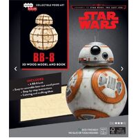 INCREDIBUILDS STAR WARS THE LAST JEDI BB8 WOOD MODEL AND BOOK