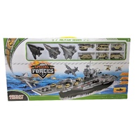 PENG RONG MILITARY AIRCRAFT CARRIER PLAYSET WITH 8 DIECAST VEHICLES