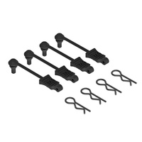 ARRMA AR390165 BODY CLIP RETAINER FOR 1/10 SCALE BLACK (4 PCS), ARAC3445