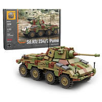 BUILD ARMY BA0234C SD.KFZ. 234/2 CAMO PUMA - GERMAN ARMOURED VEHICLE 1/33 SCALE MODEL BRICK KIT