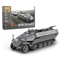 BUILD ARMY BA0251 SD.KFZ.251 AUSF.D WW2 GERMAN ARMOURED PERSONAL CARRIER 1/33 SCALE MODEL BRICK KIT