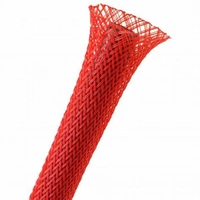 BRAIDED SLEEVE FOR CABLE ORGANISING 16MM TO 40MM X 1M RED NYLON
