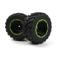 BLACKZON BZ540181 SMYTER MT WHEELS/TIRES ASSEMBLED (BLACK/GREEN) 2 PIECES