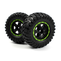 BLACKZON BZ540183 SMYTER DESERT WHEELS/TIRES ASSEMBLED (BLACK/GREEN) 2 PIECES