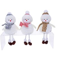 COTTON CANDY 11CM HANGING LEG SNOWMAN GOLD