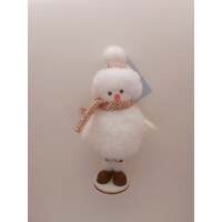 COTTON CANDY SNOWMAN STANDING DECORATION GOLD