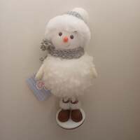 COTTON CANDY SNOWMAN STANDING DECORATION SILVER