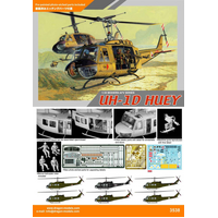 DRAGON 3538 UH-1D HUEY (INC. AUS DECALS) 1/35 SCALE PLASTIC MODEL KIT HELICOPTER 