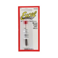 EXCEL 50056 HIGH SPEED TWIST DRILL BITS ( 1.1811 MM )– 12 DRILLS PER TUBE
