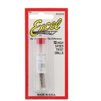 EXCEL 50059 HIGH SPEED TWIST DRILL BITS ( 1.0414 MM )– 12 DRILLS PER TUBE