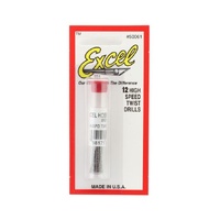 EXCEL 50061 HIGH SPEED TWIST DRILL BITS ( 0.9906 MM )– 12 DRILLS PER TUBE