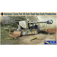 GECKO MODELS 16GM0012 GERMAN 7.5CM PAK 40 ANTI-TANK GUN (EARLY PRODUCTION ) 1/16 SCALE PLASTIC MODEL KIT