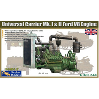 GECKO MODEL 16GM0017  UNIVERSAL CARRIER MK.I AND II FORD V8 ENGINE  1/16 SCALE PLASTIC MODEL KIT