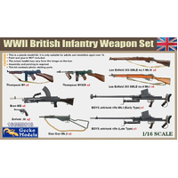 GECKO MODELS 16GM0018 WWII BRITISH INFANTRY WEAPON SET 1/16 SCALE PLASTIC MODEL KIT