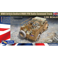 GECKO MODEL 35GM0061 WWII BRITISH BEDFORD MWR FFW RADIO COMMAND TRUCK 1/35 SCALE PLASTIC MODEL KIT