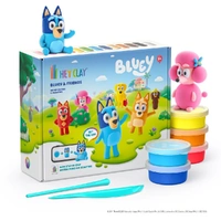 HEY CLAY BLUEY AND FRIENDS AIR-DRY CLAY SET INCLUDES 15 CANS AND 2 SCULPTING TOOLS