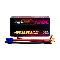 CNHL ULTRA-THIN RACING SERIES LIHV 4000MAH 7.6V 2S 120C SHORTY HARD CASE LIPO BATTERY WITH EC3 PLUG [HC4001202HV]