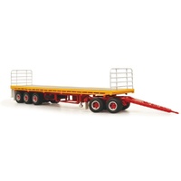 HIGHWAY REPLICAS 12969 FLAT DECK FREIGHT TRAILER WITH DOLLY  1/64 SCALE DIECAST - EXTENSION TO 12031 