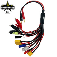 HOBBY WORKS RC ADAPTER LEAD V2 4MM BULLET PLUS TO 10 DIFFERENT PLUGS