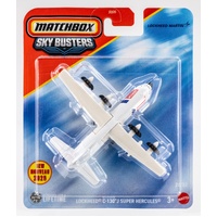 MATCHBOX SKY BUSTERS - #28 OF 32 LOCKHEED C-130 J SUPER HERCULES DIECAST PLANE