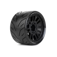 JETKO JKO1901CBMSGB 1/8 SMT 4.0 WHEELS/TYRES (BLACK PHEONIX, CLAW RIM, BLACK, MEDIUM SOFT, GLUED, BELTED) 12MM/17MM HEX MULTI OFFSET