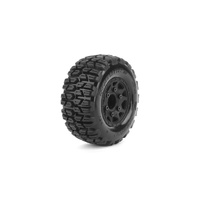 JETKO JKO3104CBMSGB 1/10 SC EX-SLAYER WHEELS/TYRES (CLAW RIM, BLACK, MEDIUM SOFT, BELTED, MULTI OFFSET) 12MM/14MM/17MM HEX