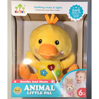 SUNLIKE TOYS ANIMAL LITTLE PAL WITH SOOTHING MUSIC AND LIGHTS DUCK PLUSH