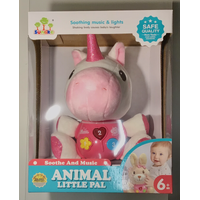 SUNLIKE TOYS ANIMAL LITTLE PAL WITH SOOTHING MUSIC AND LIGHTS UNICORN PLUSH