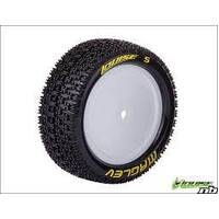 LOUISE TYRES L-T3170SWAF E-HORNET EP BUGGY 4WD FRONT TIRES SOFT COMPOUND WITH 2.2 WHITE RIM MOUNTED FOR ASSOCIATED B44