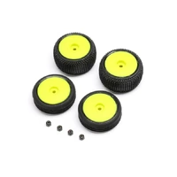 LOSI LOS-1762 YELLOW WHEEL AND TYRE SET, MICRO-B