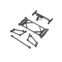 LOSI LOS-2423 FRONT WING MOUNT SET, BLACK, 22S SPRINT CAR