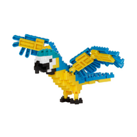 NANOBLOCK BLUE AND YELLOW MACAW MICRO BUILDING BLOCK 140 PIECE