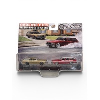 OZ WHEELS HJ WAGON & HJ CUSTOM HAULING KIDS & RIPPING SKIDS FSD SERIES 2 TWIN SET 1/64 SCALE DIECAST VEHICLE