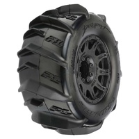 PROLINE DUMONT 3.8IN PADDLE TYRES MOUNTED ON RAID BLACK WHEELS, 17MM HEX, FRONT/REAR, PR10192-10