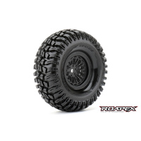 ROAPEX R6002-B CROSS 1.9" CRAWLER TYRES WITH BLACK WHEEL, HEX 12MM, PRE-MOUNTED (2 PIECES)