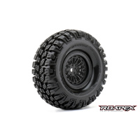 ROAPEX R6004-B STORM 1.9" CRAWLER TYRE ON BLACK WHEEL 12MM HEX PRE-MOUNTED